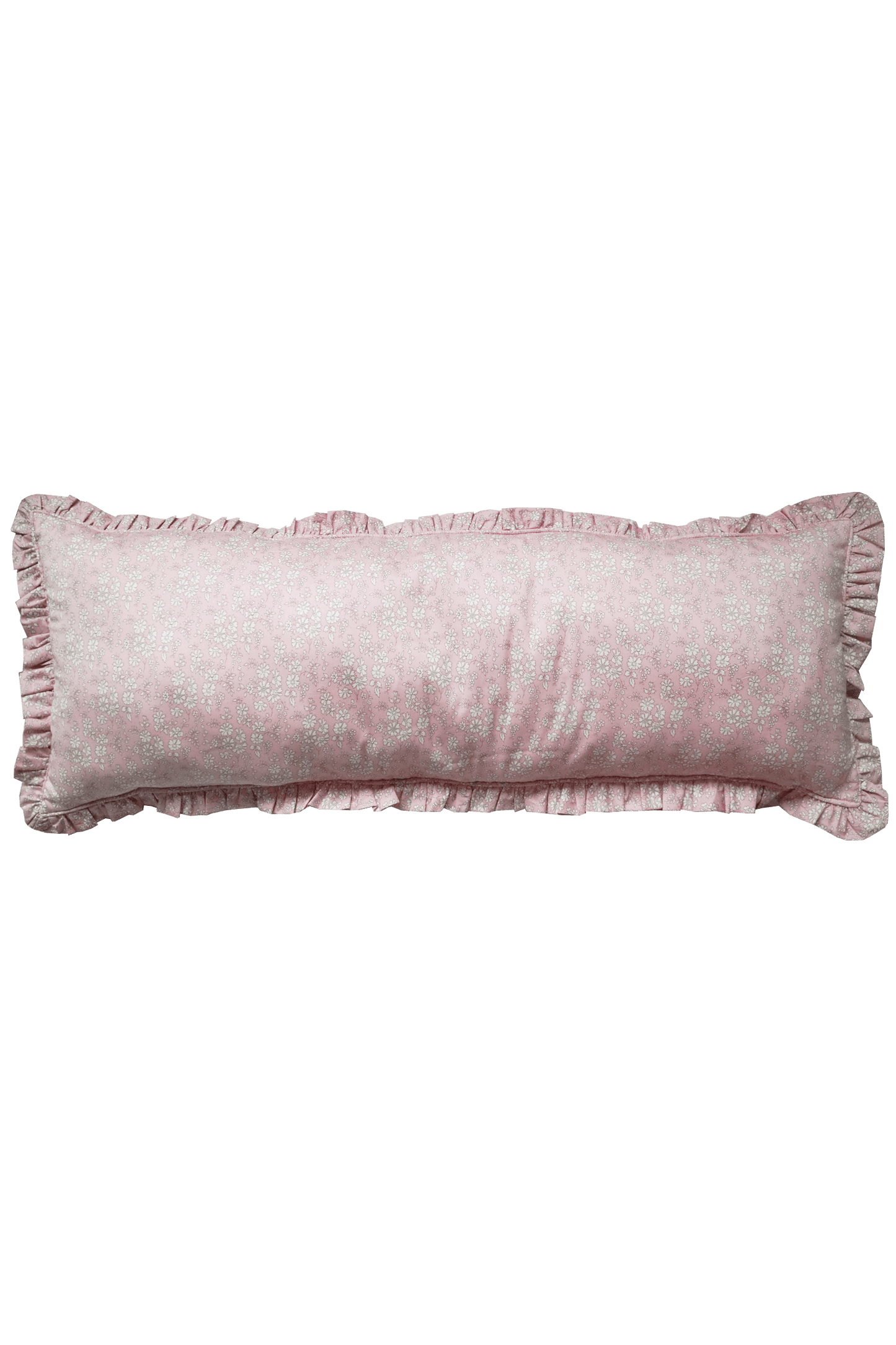 Ruffle Bolster Lumbar Cushion made with Liberty Fabric CAPEL PINK - Coco & Wolf