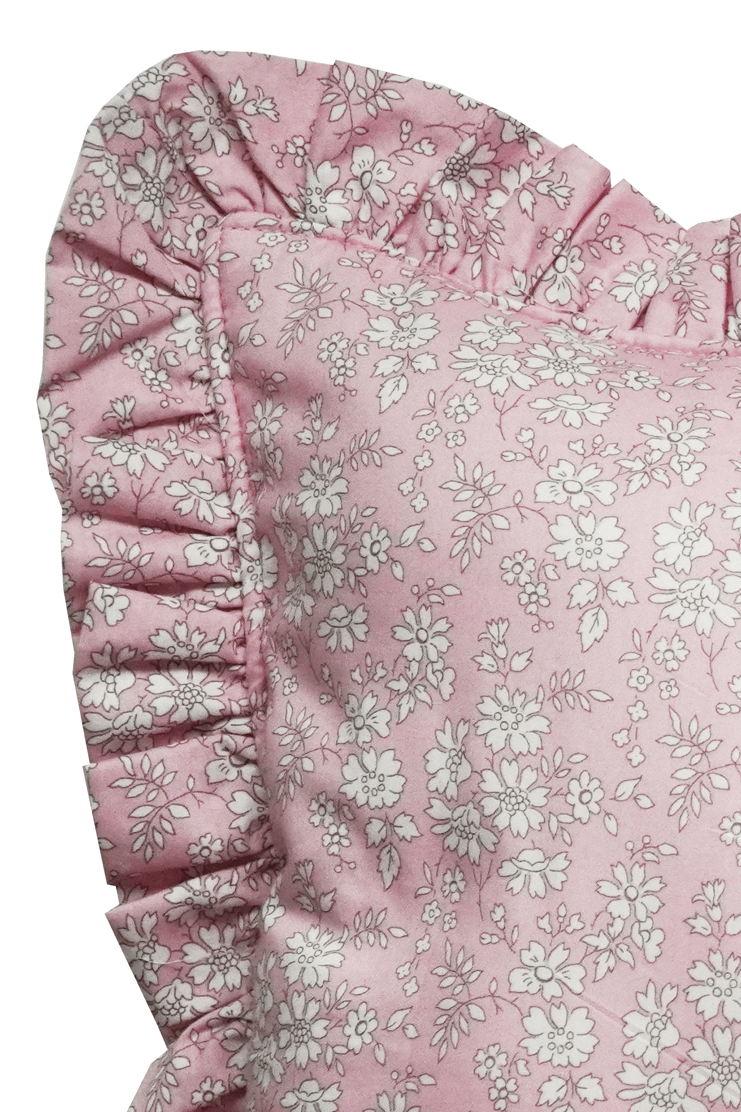 Ruffle Bolster Lumbar Cushion made with Liberty Fabric CAPEL PINK - Coco & Wolf