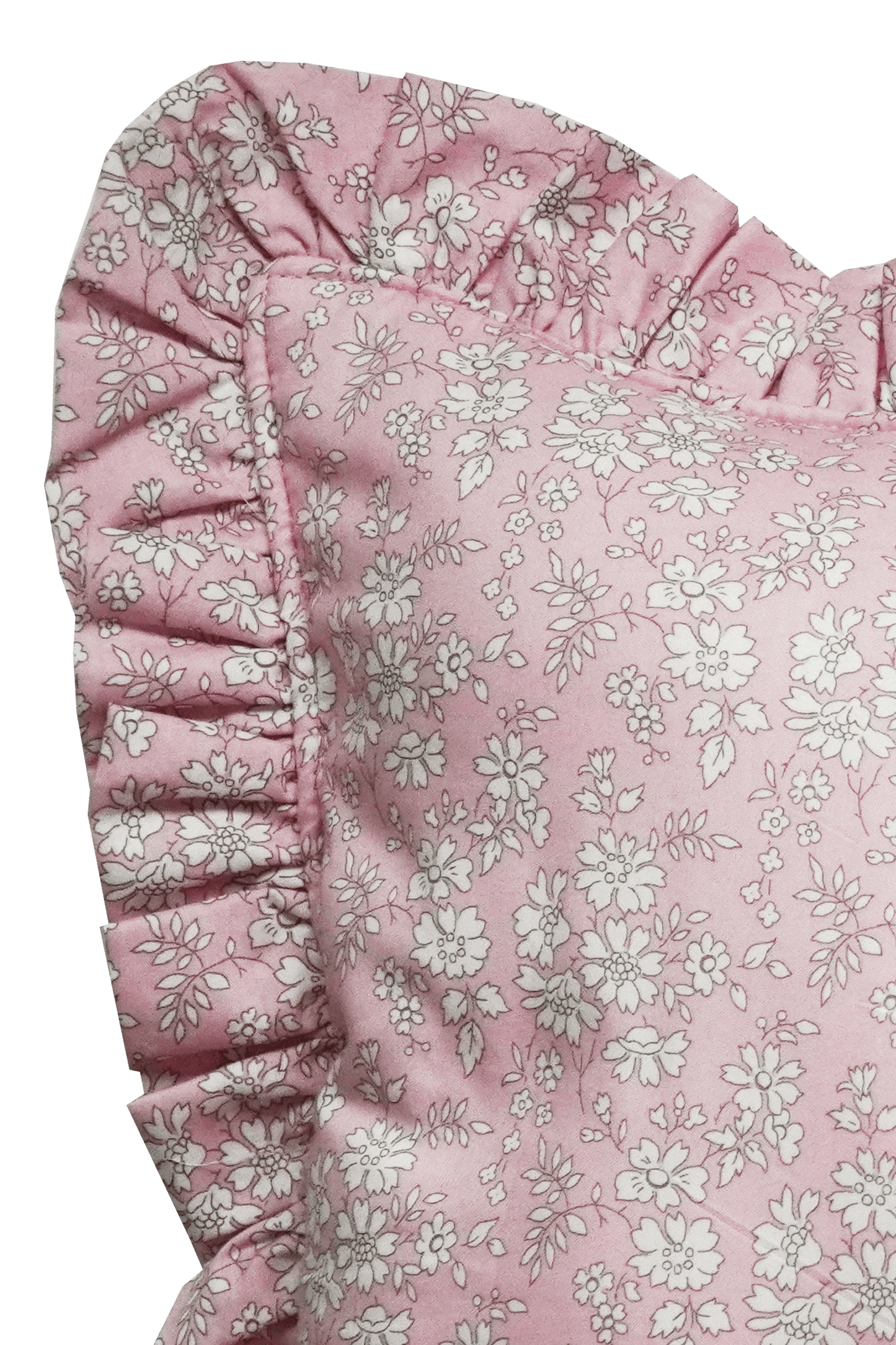 Ruffle Bolster Lumbar Cushion made with Liberty Fabric CAPEL PINK - Coco & Wolf