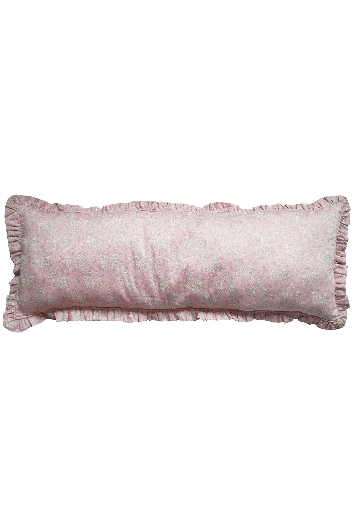 Ruffle Bolster Lumbar Cushion made with Liberty Fabric CAPEL PINK - Coco & Wolf