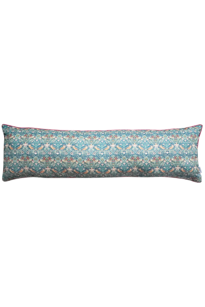 Piped Bolster Lumbar Cushion made with Liberty Fabric STRAWBERRY THIEF - Coco & Wolf