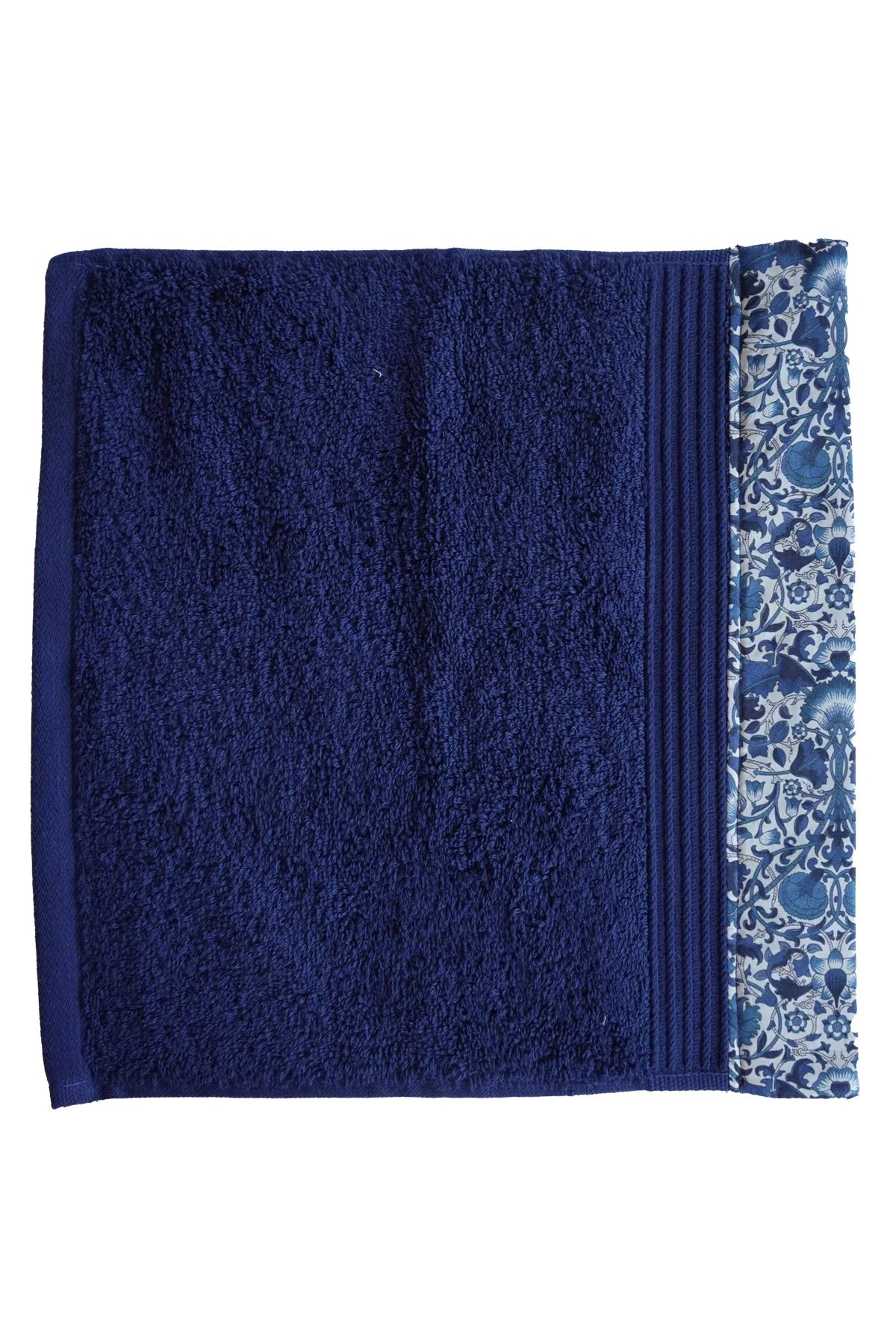 Border Edge Towel made with Liberty Fabric LODDEN NAVY - Coco & Wolf