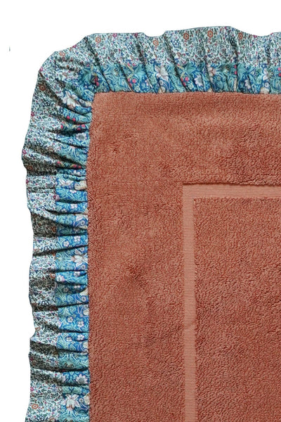 Ruffle Edge Bath Mat made with Liberty Fabric STRAWBERRY THIEF & KATIE & MILLIE - Coco & Wolf