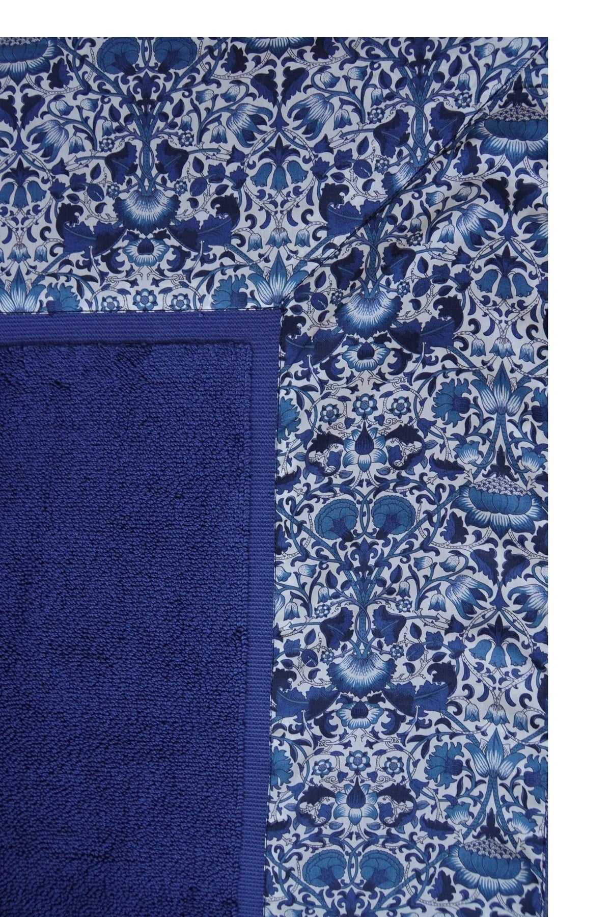 Border Edge Bath Mat made with Liberty Fabric LODDEN NAVY - Coco & Wolf