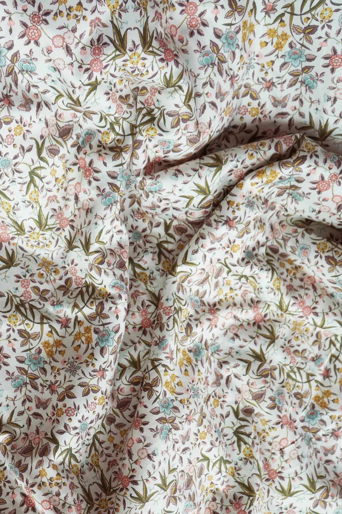 Reversible Stitch Border Bedspread made with Liberty Fabric TAPESTRY & CARLINE ROSE - Coco & Wolf