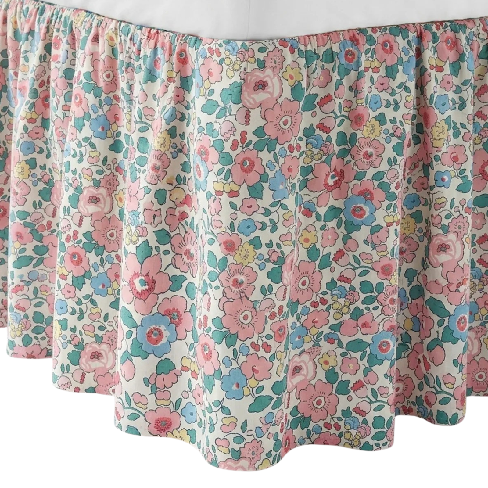 Bedskirt Valance Made With Liberty Fabric Betsy Blossom Pink