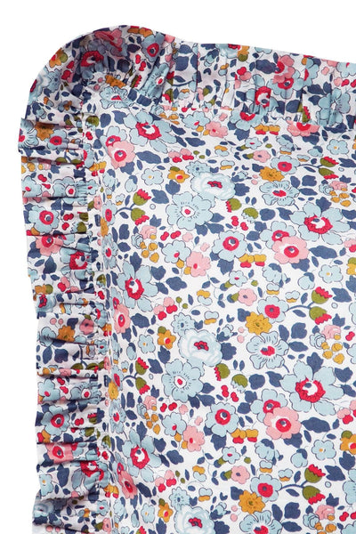 Frill Edge Pillowcase made with Liberty Fabric BETSY GREY - Coco & Wolf