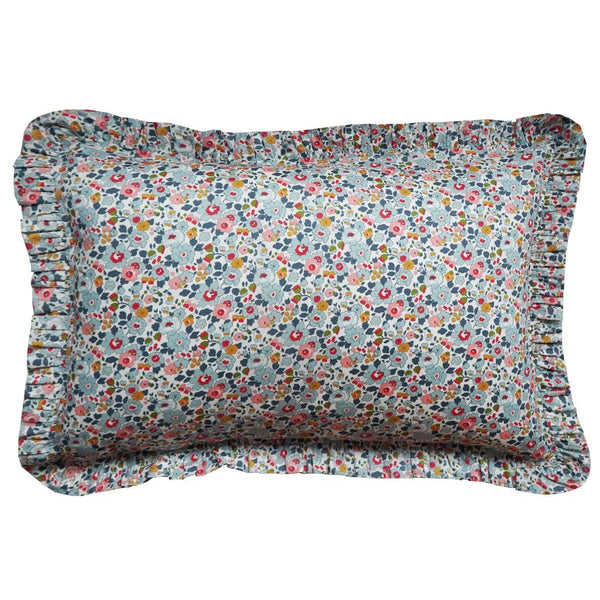 Frill Edge Pillowcase made with Liberty Fabric BETSY GREY - Coco & Wolf