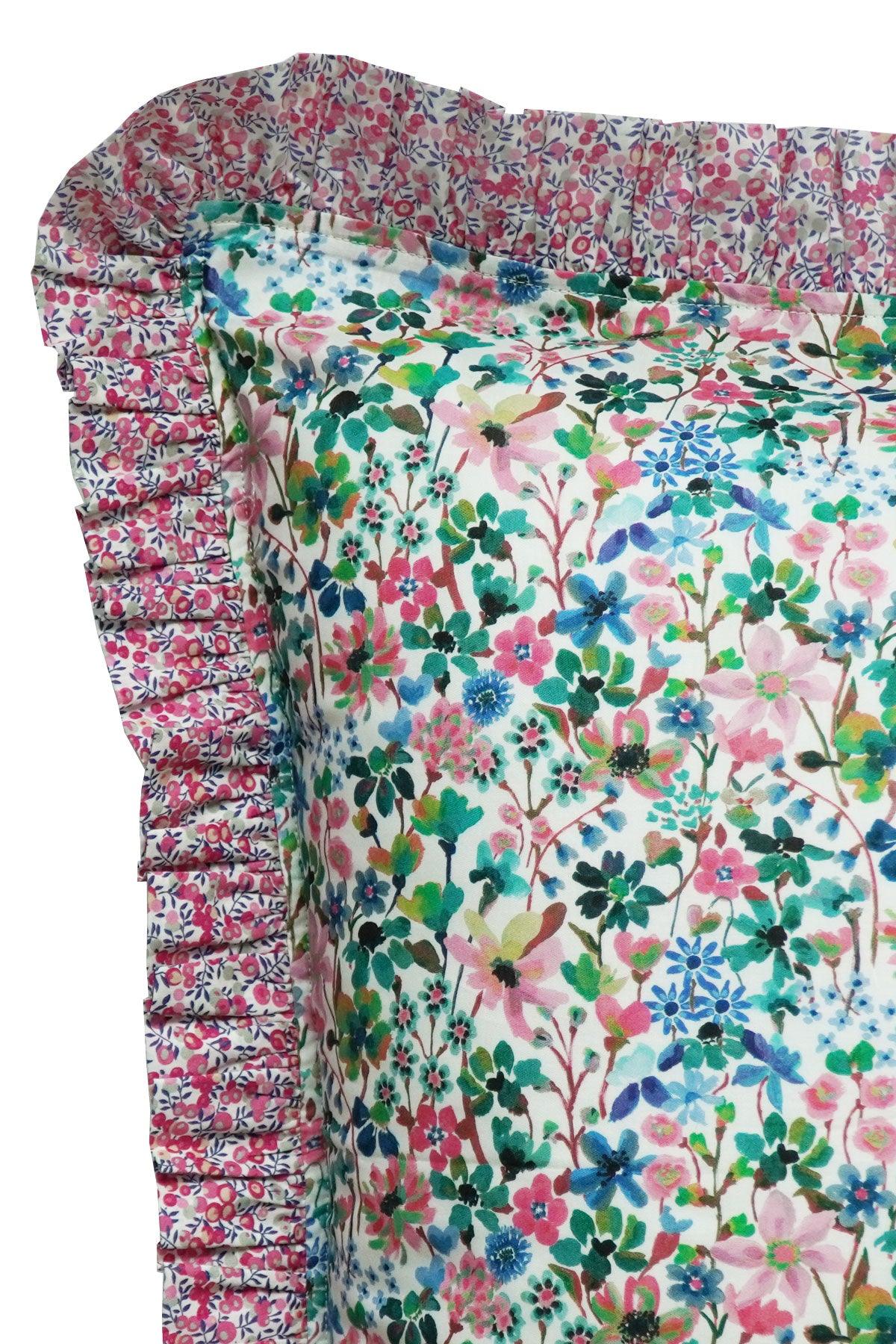 Frill Edge Pillowcase made with Liberty Fabric DREAMS OF SUMMER - Coco & Wolf