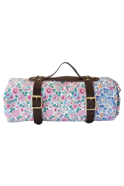Picnic Blanket Made With Liberty Fabric Betsy Blossom Pink & Betsy Lavender