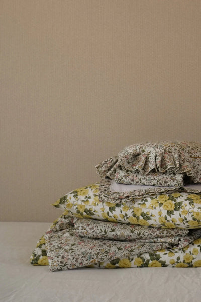 Reversible Stitch Border Bedspread made with Liberty Fabric TAPESTRY & CARLINE ROSE - Coco & Wolf