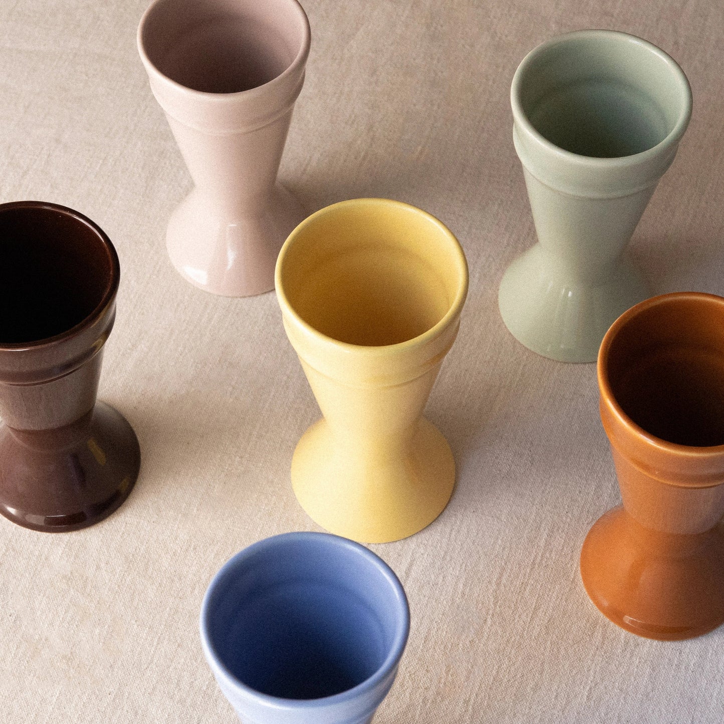 Collection Nouveau Mazagran en 6 couleurs, Citron, Bleu, Vert, Chocolat, Caramel, Nude, Atelier Maison Quatre