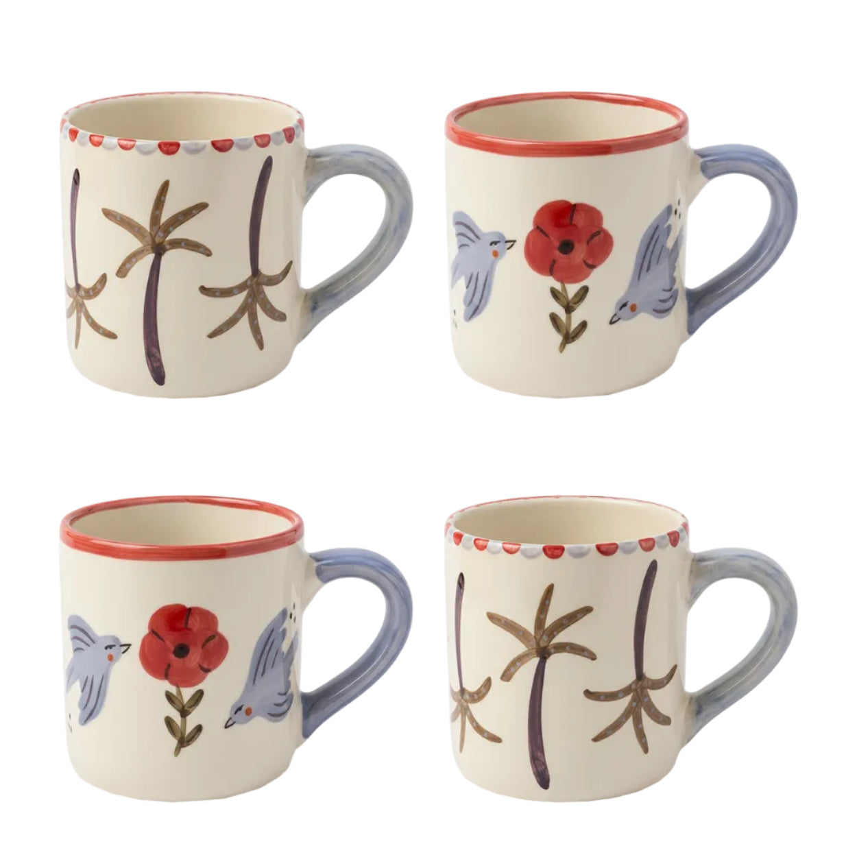 Bloom and Bird & The Palmtree Mug Mix Set of 4