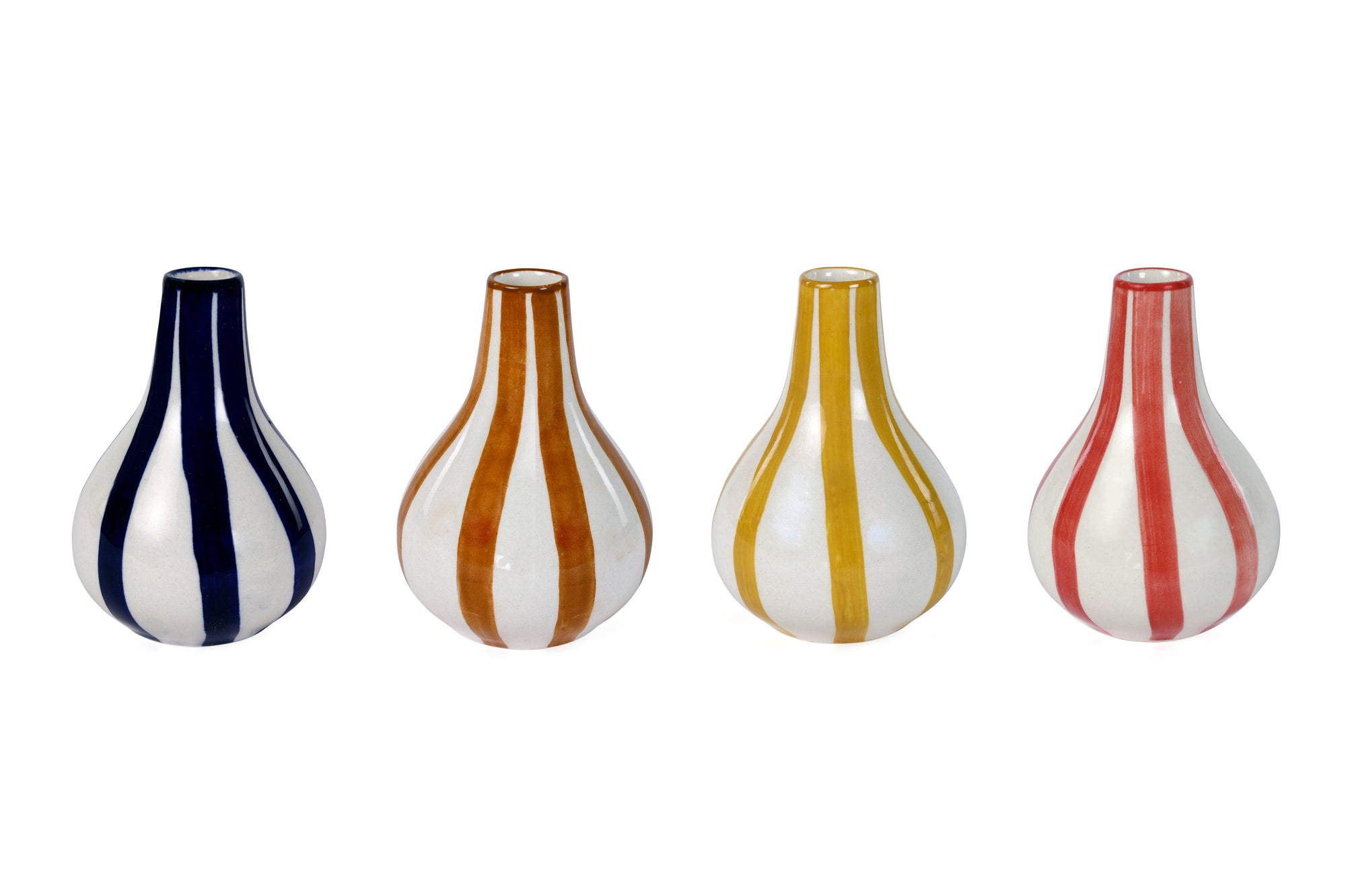 Ceramic Stripe Bud Vase, Red (SET OF 2)