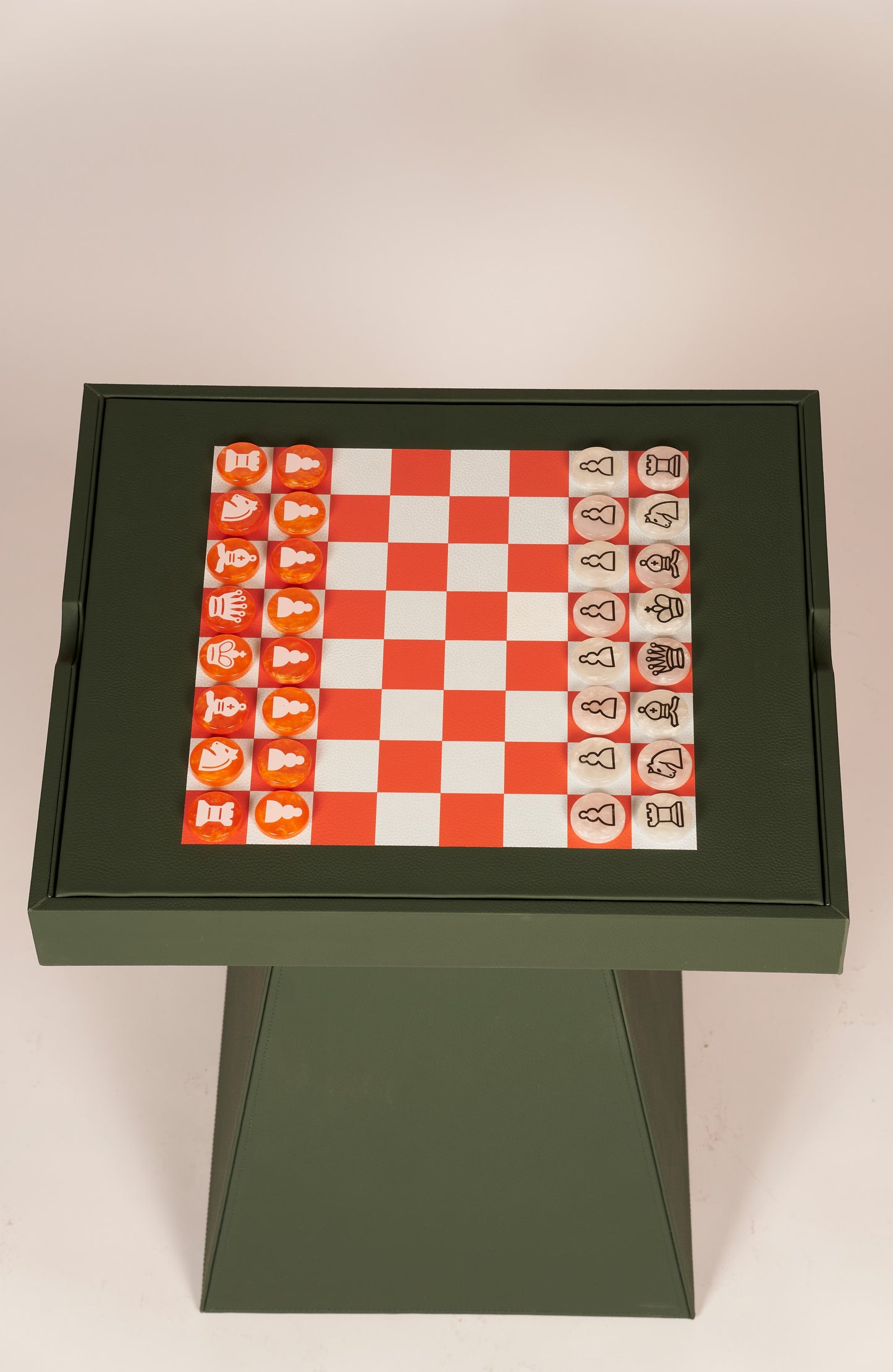 Leather Game Table Green