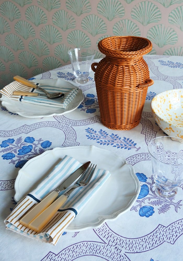 Conscious Crossroads Recycled Napkin Blue - Set of 2 - Casa by Josephine Jenno
