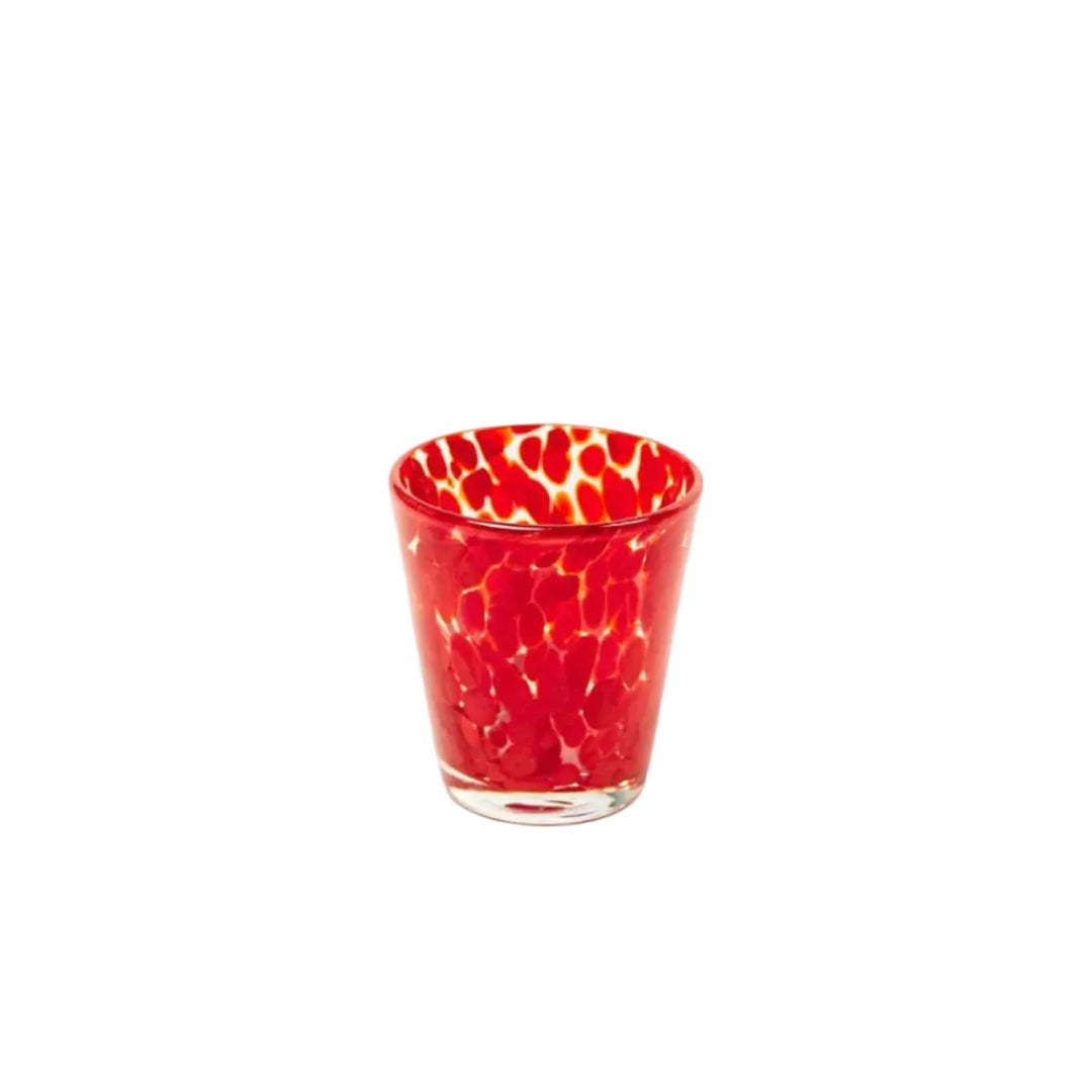 Milano Blown Glass with Red Mottled Pattern