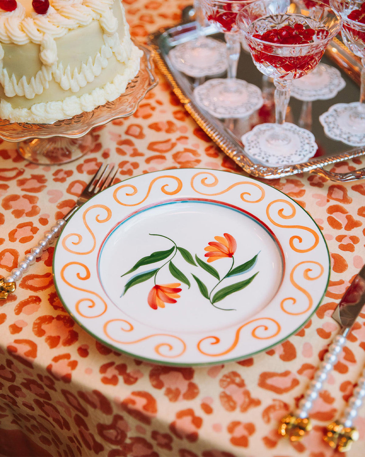 The Coral Leopard Tablecloth