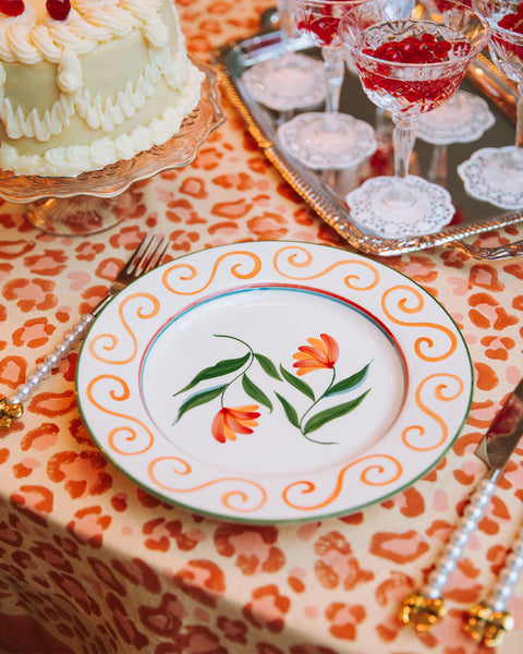 The Coral Leopard Tablecloth
