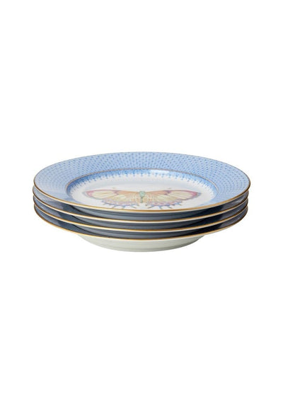Cornflower Blue Lace Plate Butterfly Side/ Pudding Plate - Set of 4 - Casa by Josephine Jenno