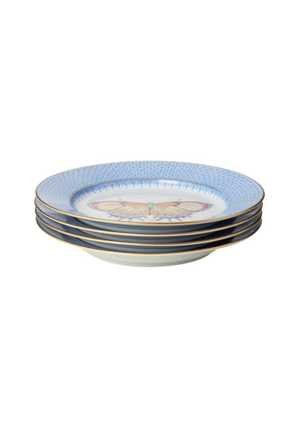 Cornflower Blue Lace Plate Butterfly Side/ Pudding Plate - Set of 4 - Casa by Josephine Jenno