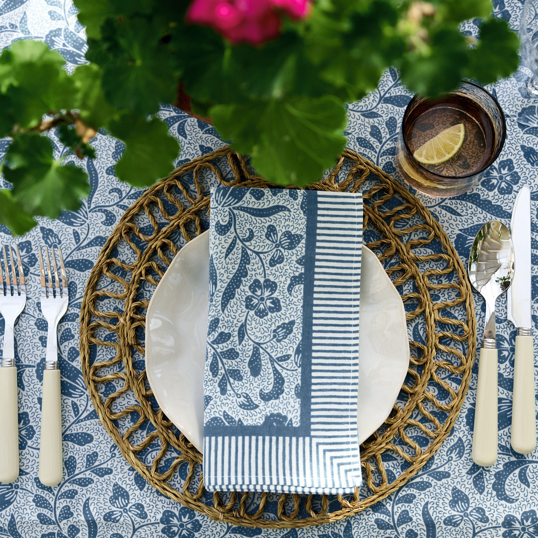 Blue Ottilie Napkins - Set of 4