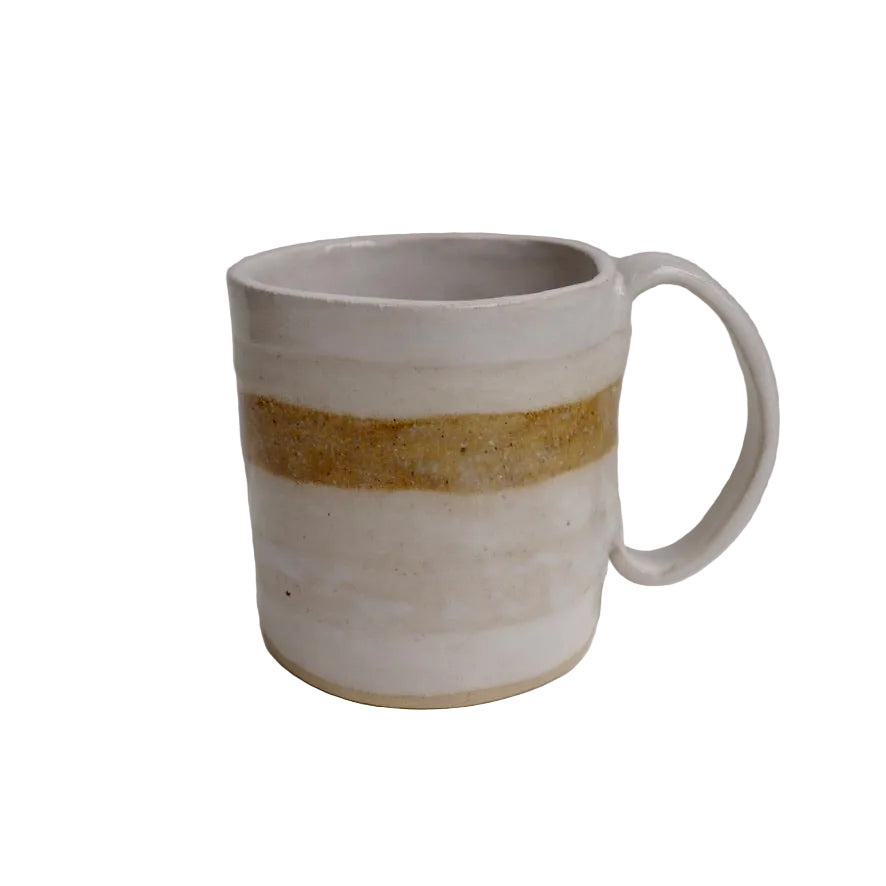 handmade cream ceramic mug