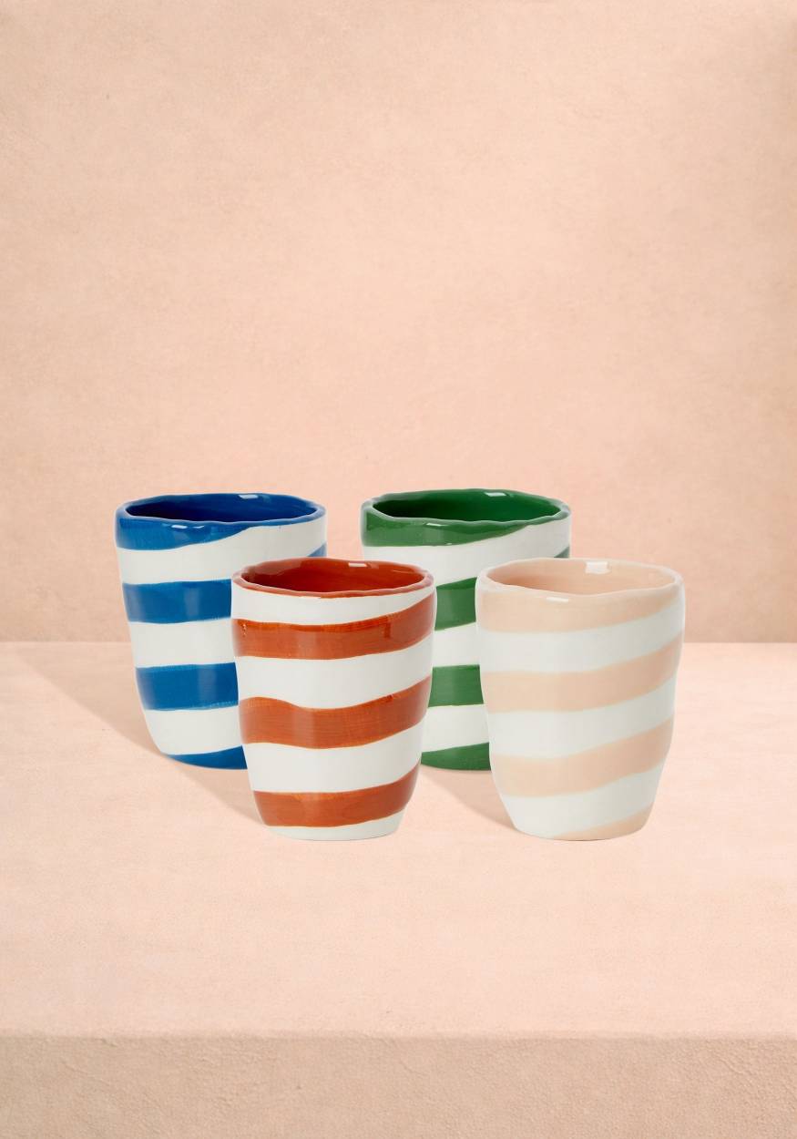 Gorgeous Striped tumblers Cinco de Mayo - Set of 4