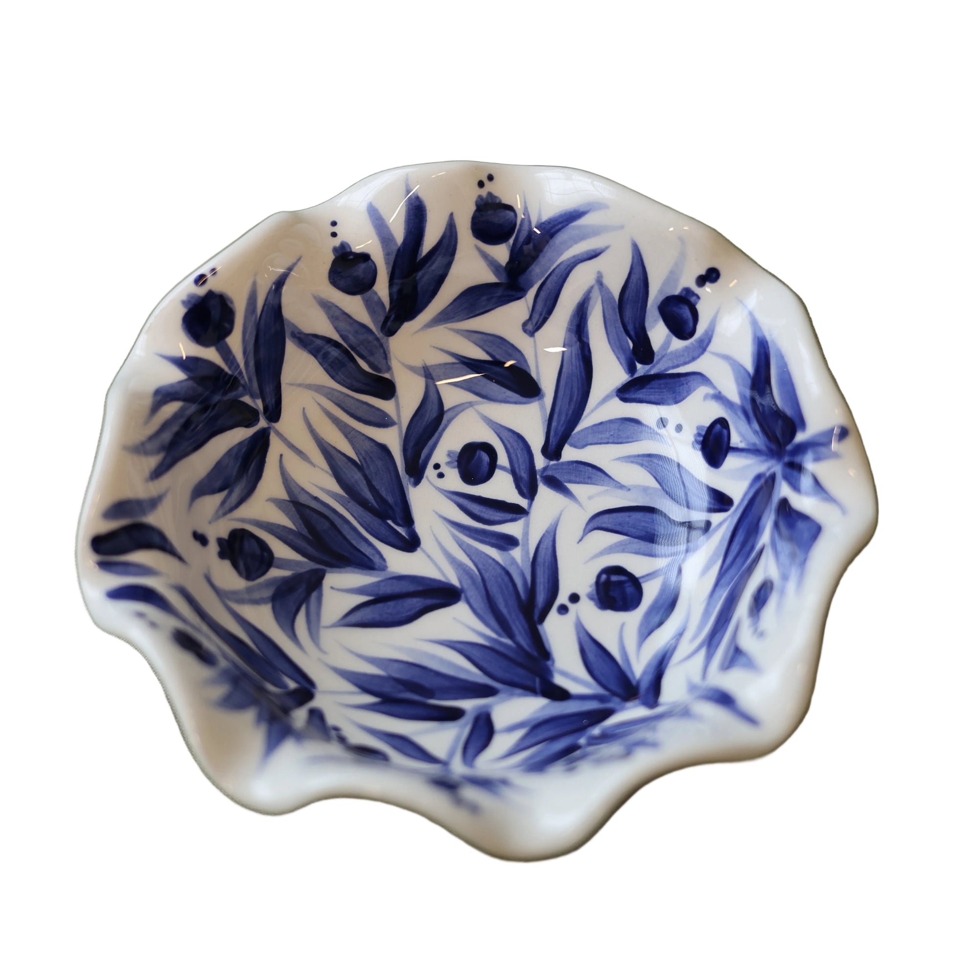Small Pomegranate Curve Bowl - Blue