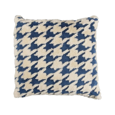 Valentina Houndstooth Check Cushion Cover - Blue