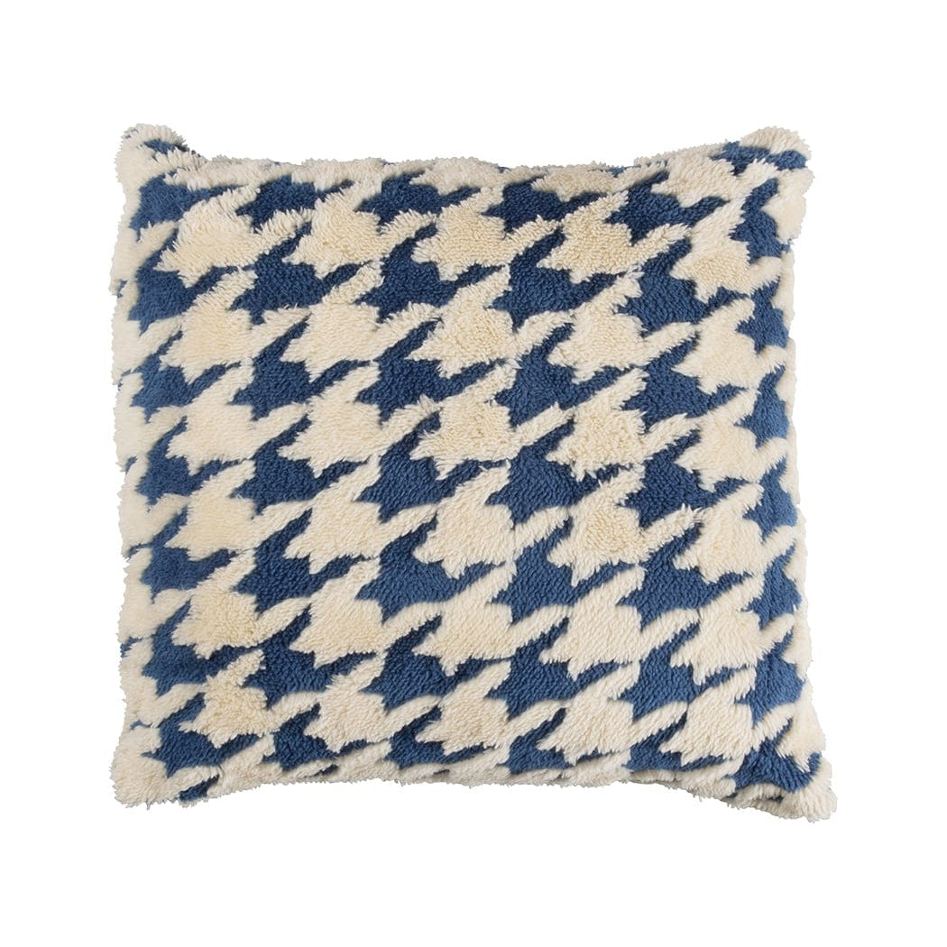 Valentina Houndstooth Check Cushion Cover - Blue