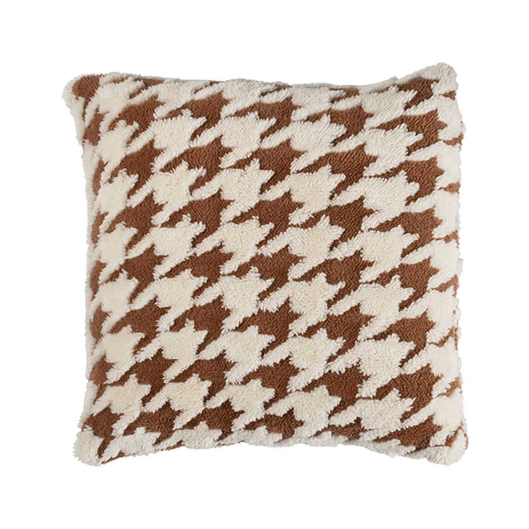 Valentina Houndstooth Cushion Cover - Brown