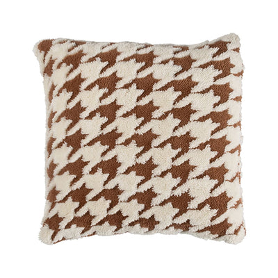 Valentina Houndstooth Cushion Cover - Brown