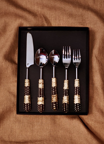 Cutlery Set Handwoven Handle