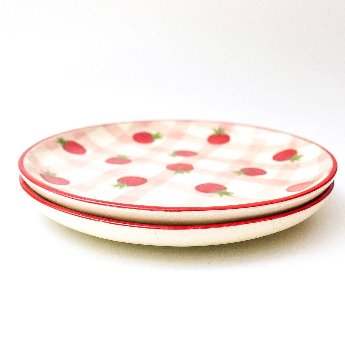 Dessert Plate - Cherry Tomato | Handpainted Ceramic | 7 In | Set of 2