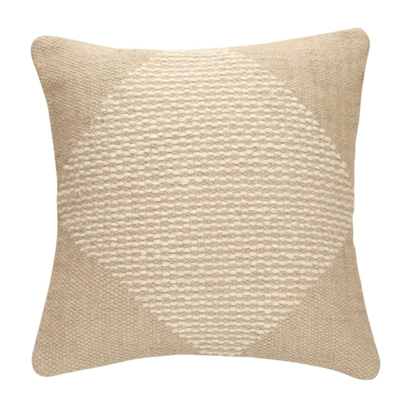 Diagonal Stripe Wool Pillow | Biscotti | Without Filler - Casa Amarosa