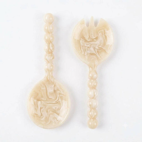 Vanilla Resin Salad Server, Set of 2