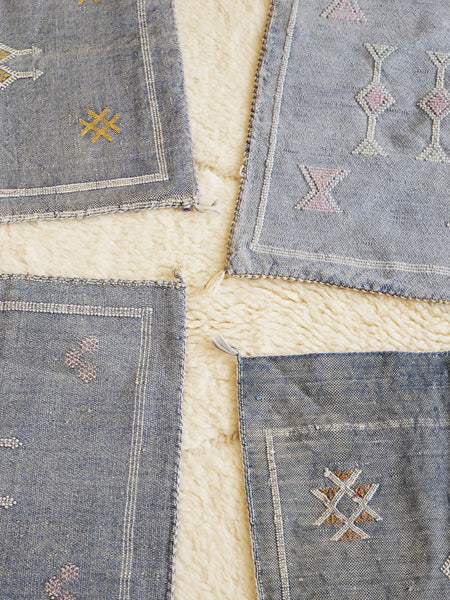 Luxury Cactus Silk Cushion - Denim Blue