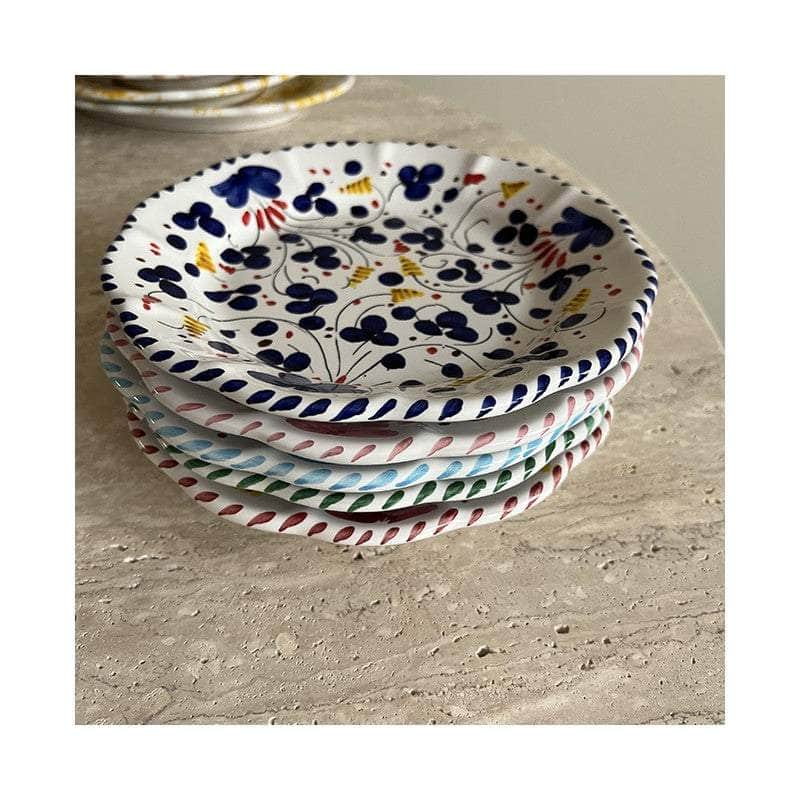 Deruta Plate with Red Flowers