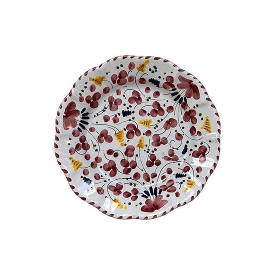 Deruta 20cm Plate with Red Flowers