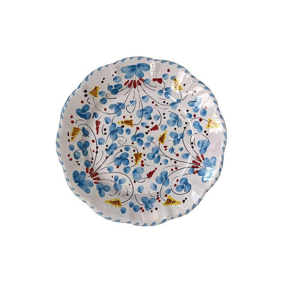 Deruta 20cm Plate with Turquoise Flowers