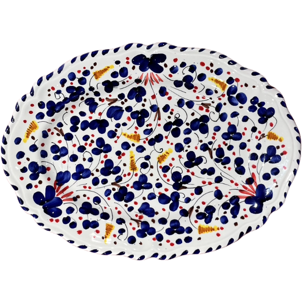 Deruta Oval Platter 32 cm Blue