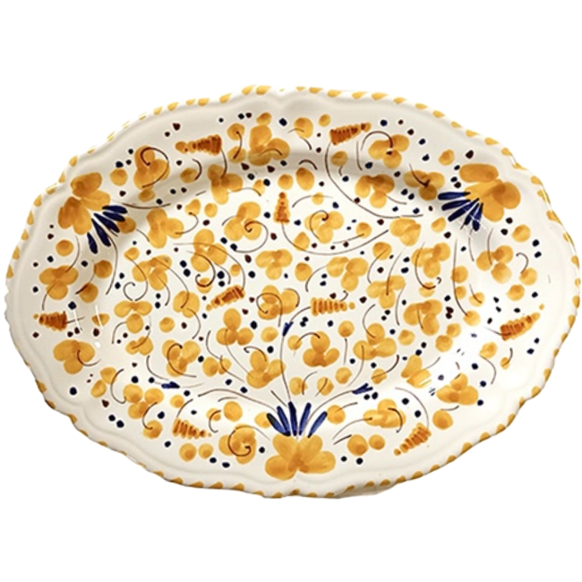 Deruta Oval Platter, Ochre - 32cm