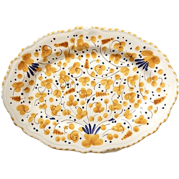 Deruta Oval Platter, Ochre - 32cm
