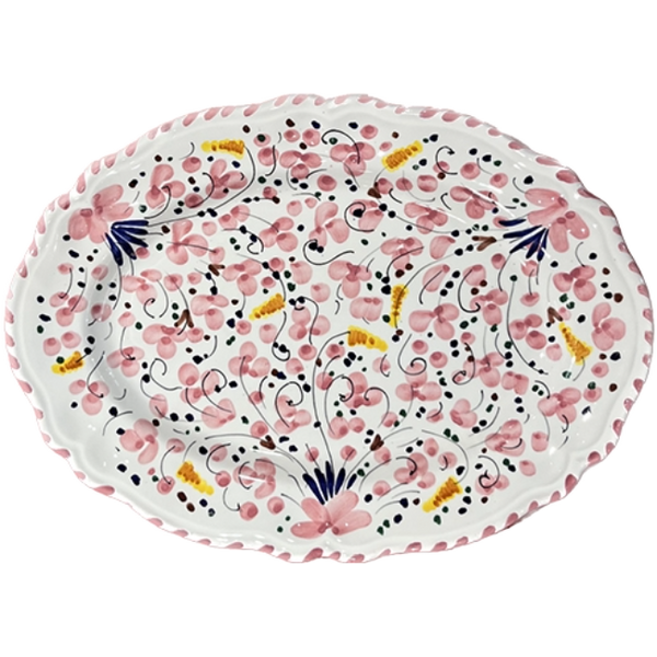 Ovale Deruta Platter, Pink - 32cm