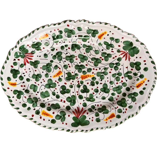 Deruta Oval Platter Green - 32cm