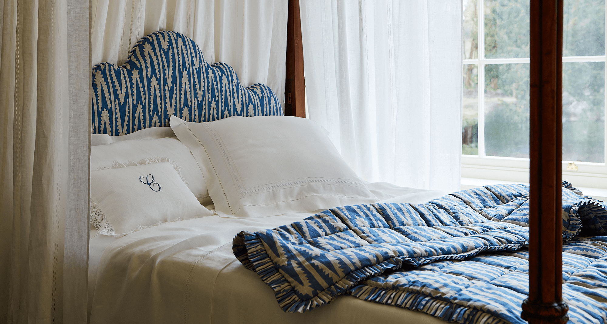 Bed Linen Set Diamond Stitch Ivory White