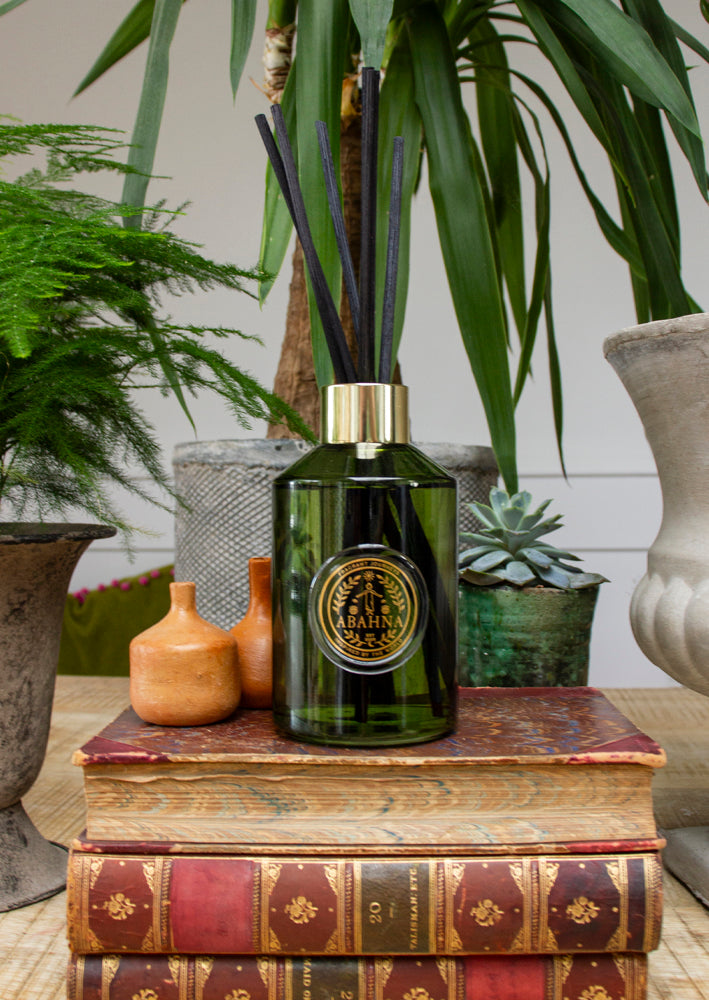 Vibrant citrus reed diffuser in recycled glass bottle – Abahna