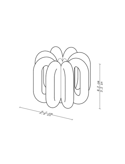 DIGIT ZERO Candlestick line drawing with dimensions, modern aluminum design for birthdays or anniversaries.