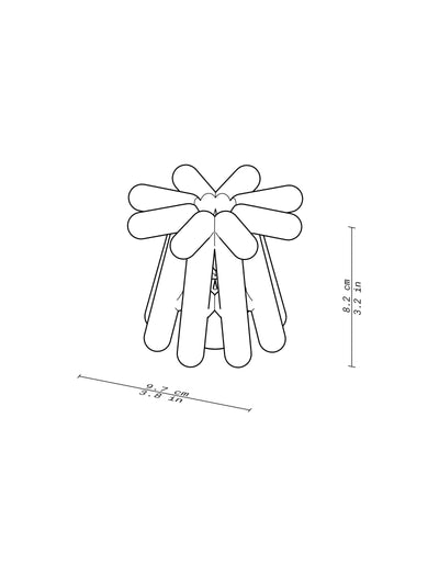 DIGIT SEVEN Candlestick product line drawing showing dimensions 9.7 cm width and 8.2 cm height in black and white.